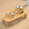 Mesa con Comedero/Bebedero de Aluminio | Individual - Doble