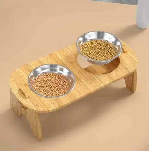 Mesa con Comedero/Bebedero de Aluminio | Individual - Doble