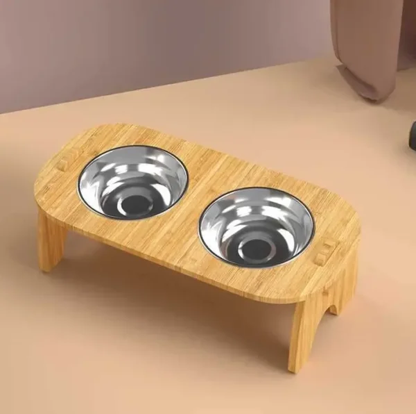 Mesa con Comedero/Bebedero de Aluminio | Individual - Doble