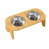 Mesa con Comedero/Bebedero de Aluminio | Individual - Doble