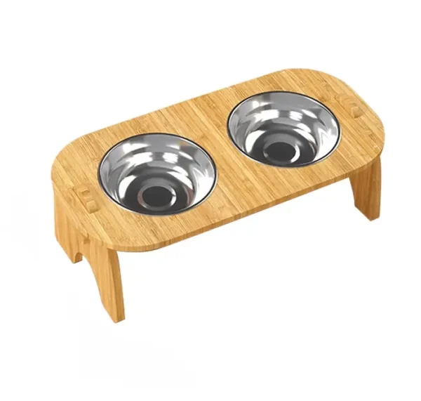 Mesa con Comedero/Bebedero de Aluminio | Individual - Doble