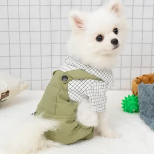 Camisa de Cuadros con Mono para Perritos