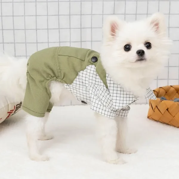 Camisa de Cuadros con Mono para Perritos