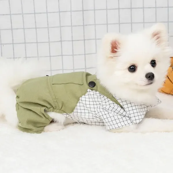 Camisa de Cuadros con Mono para Perritos